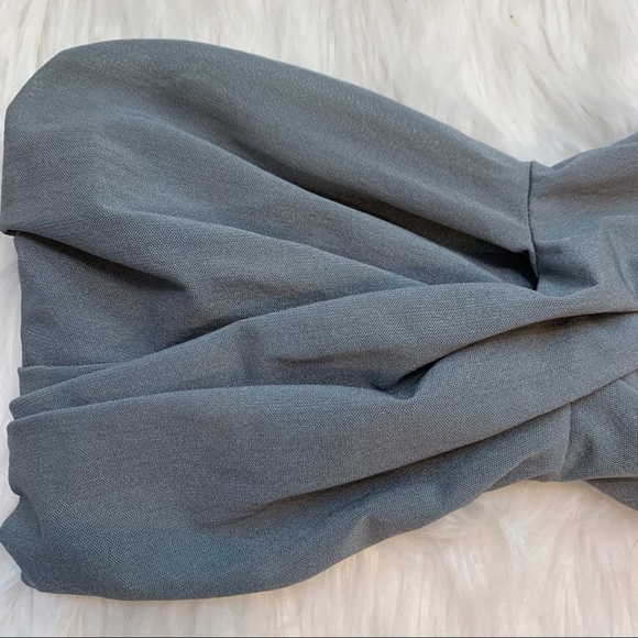 Nwt! Tart Noir Gray Ruched Bandeau Bra, S. - Picture 2 of 5